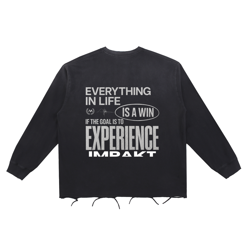 Snow Wash Raw Edge Cotton T-Shirt