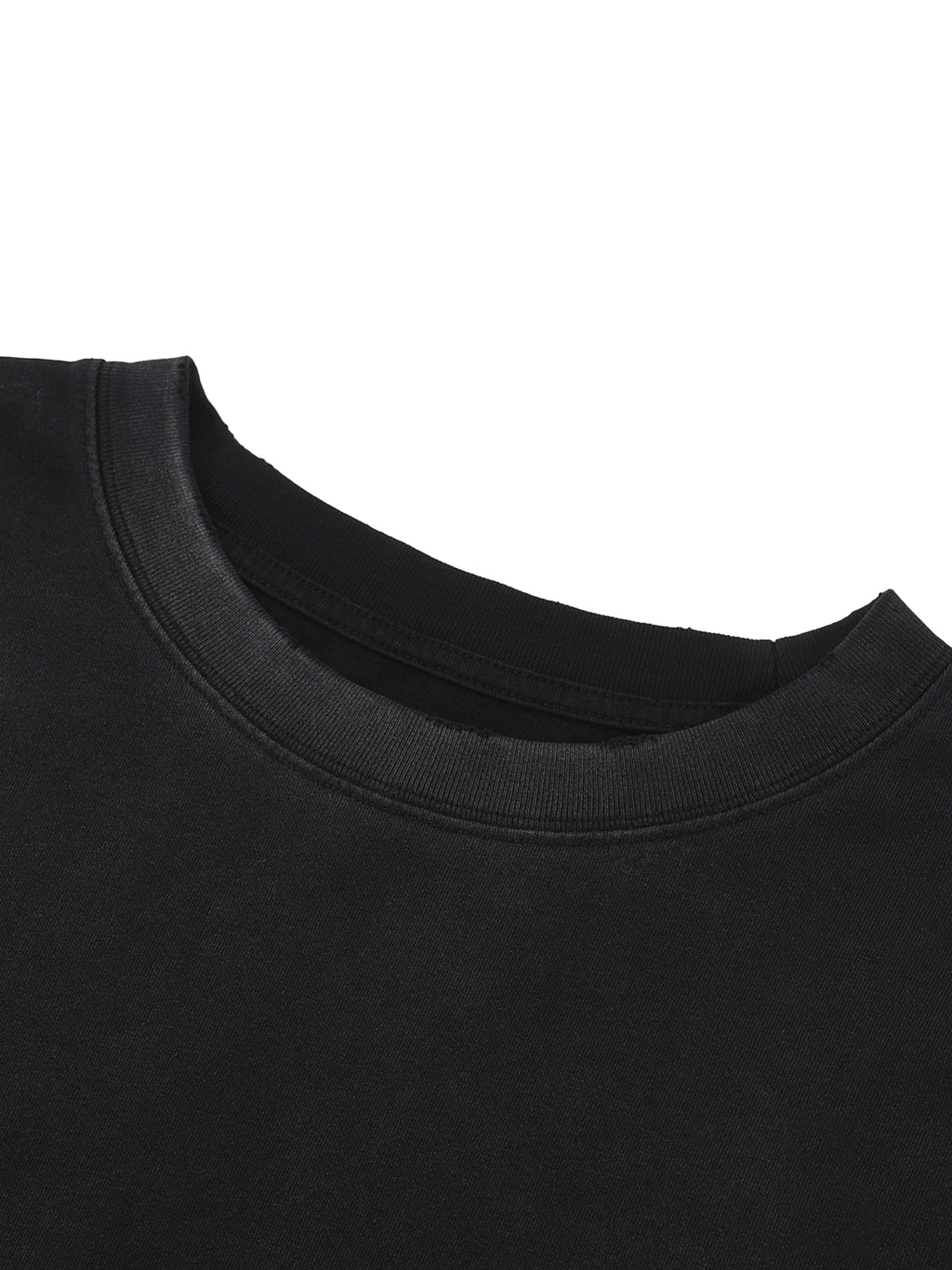 Snow Wash Raw Edge Cotton T-Shirt